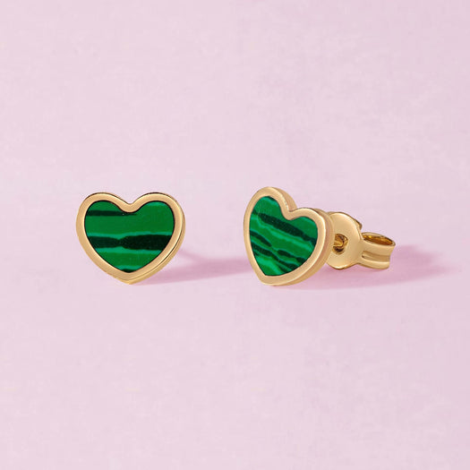 Gemstone Heart Studs - Sparkle Society