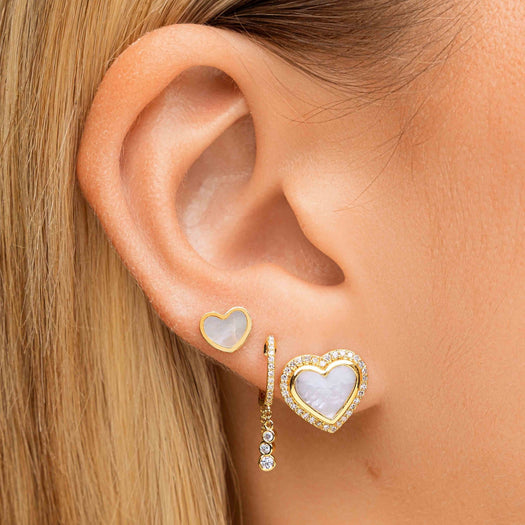 Gemstone Heart Studs - Sparkle Society