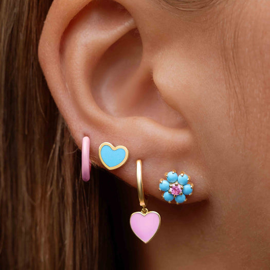 Gemstone Heart Studs - Sparkle Society