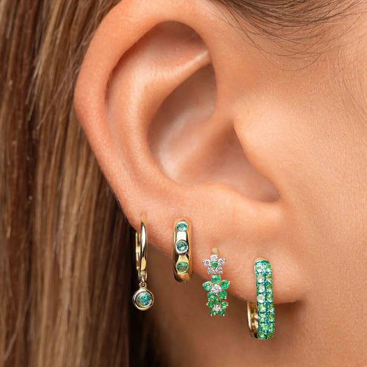 Gemstone Rectangular Dome Hoops - Sparkle Society