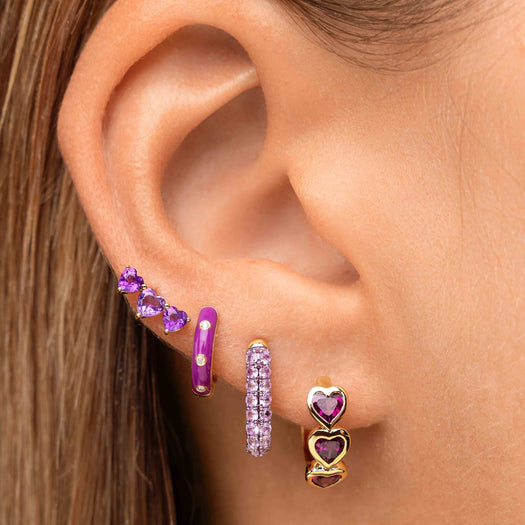 Gemstone Rectangular Dome Hoops - Sparkle Society