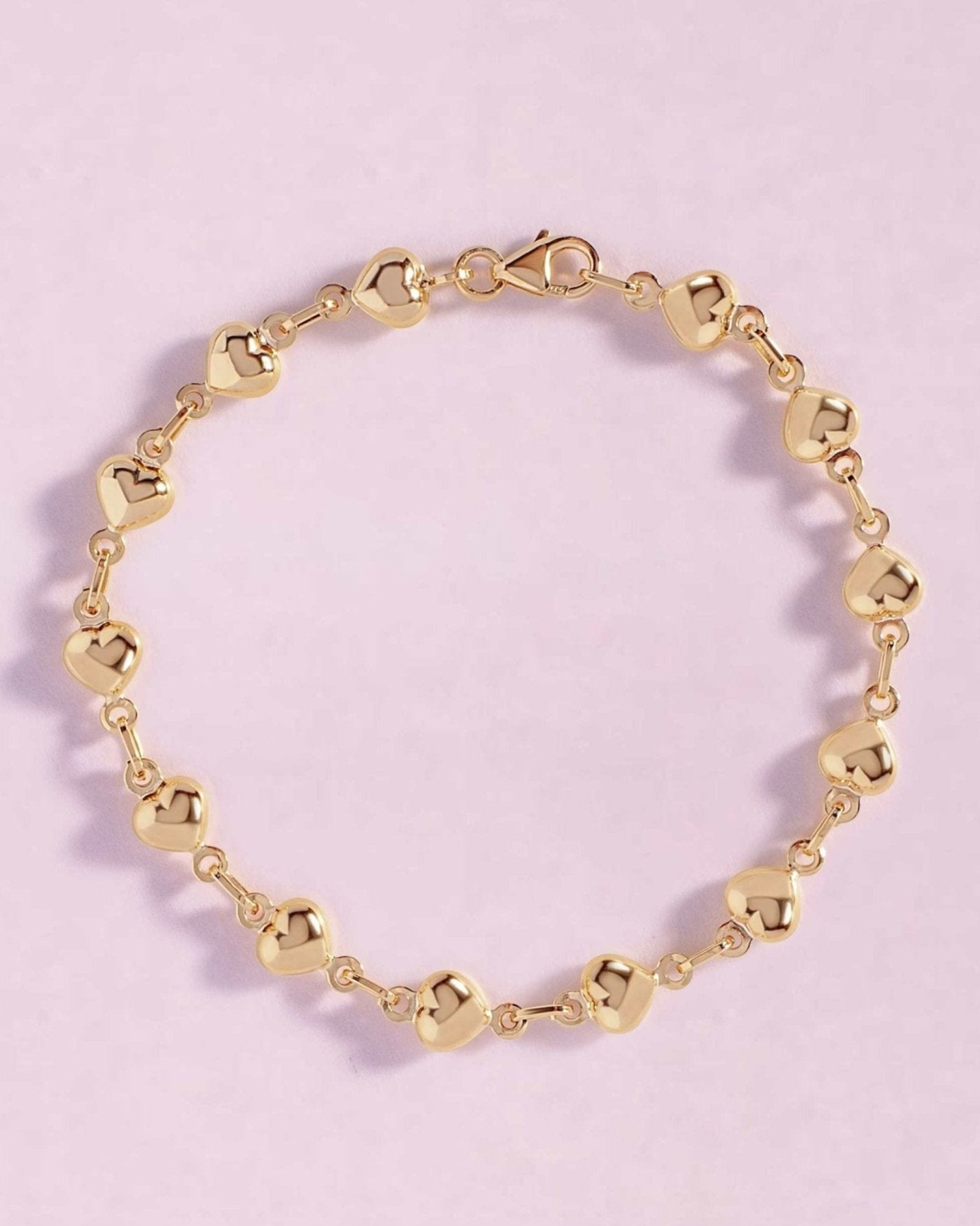 Girl Hollow Puffed Hearts Bracelet - Sparkle Society