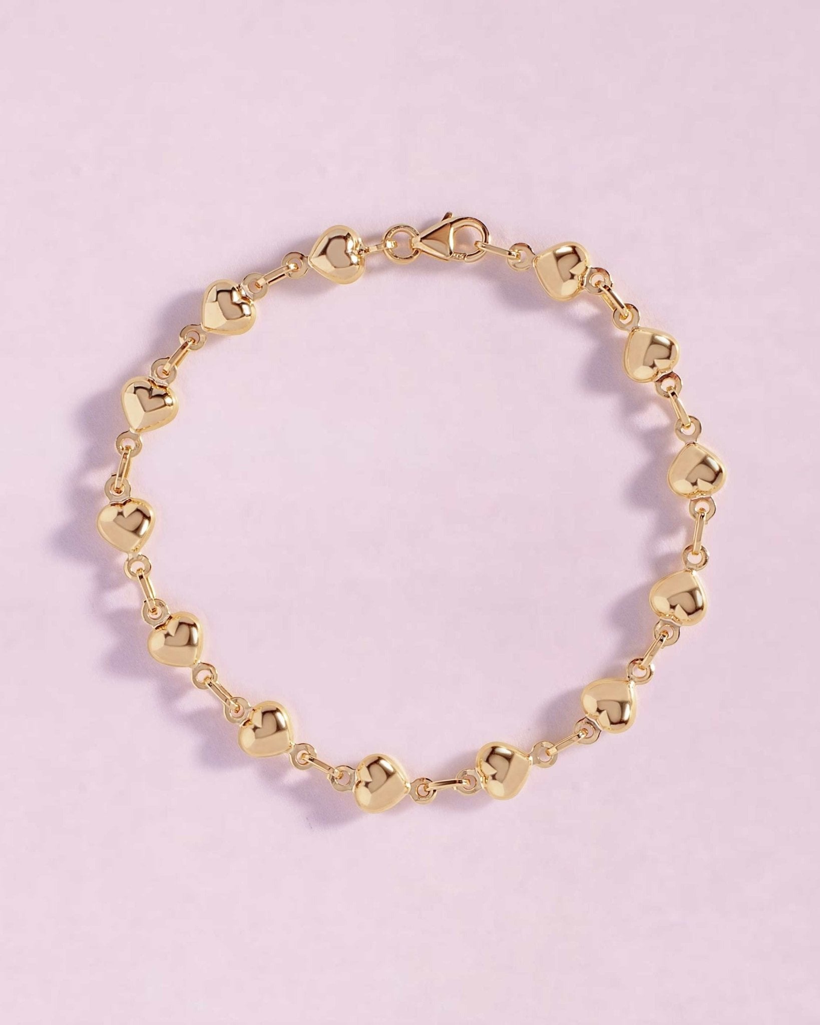 Girl Hollow Puffed Hearts Bracelet - Sparkle Society