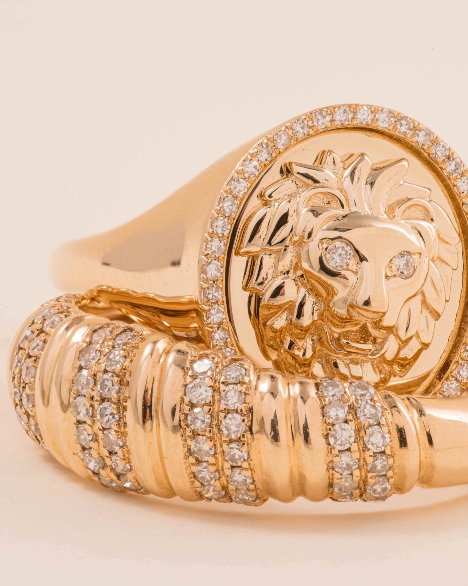 Gold and Diamond Croissant Ring - Sparkle Society