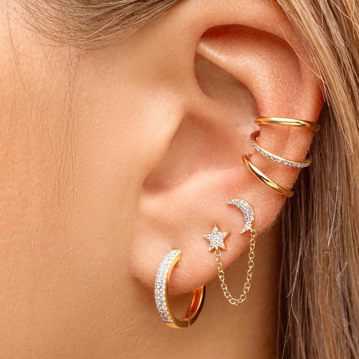 Slim Solid Gold Ear Cuff - Sparkle Society