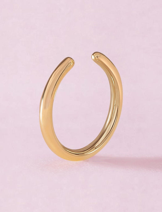 Slim Solid Gold Ear Cuff - Sparkle Society