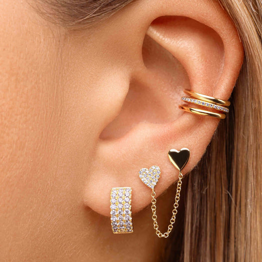 Slim Solid Gold Ear Cuff - Sparkle Society