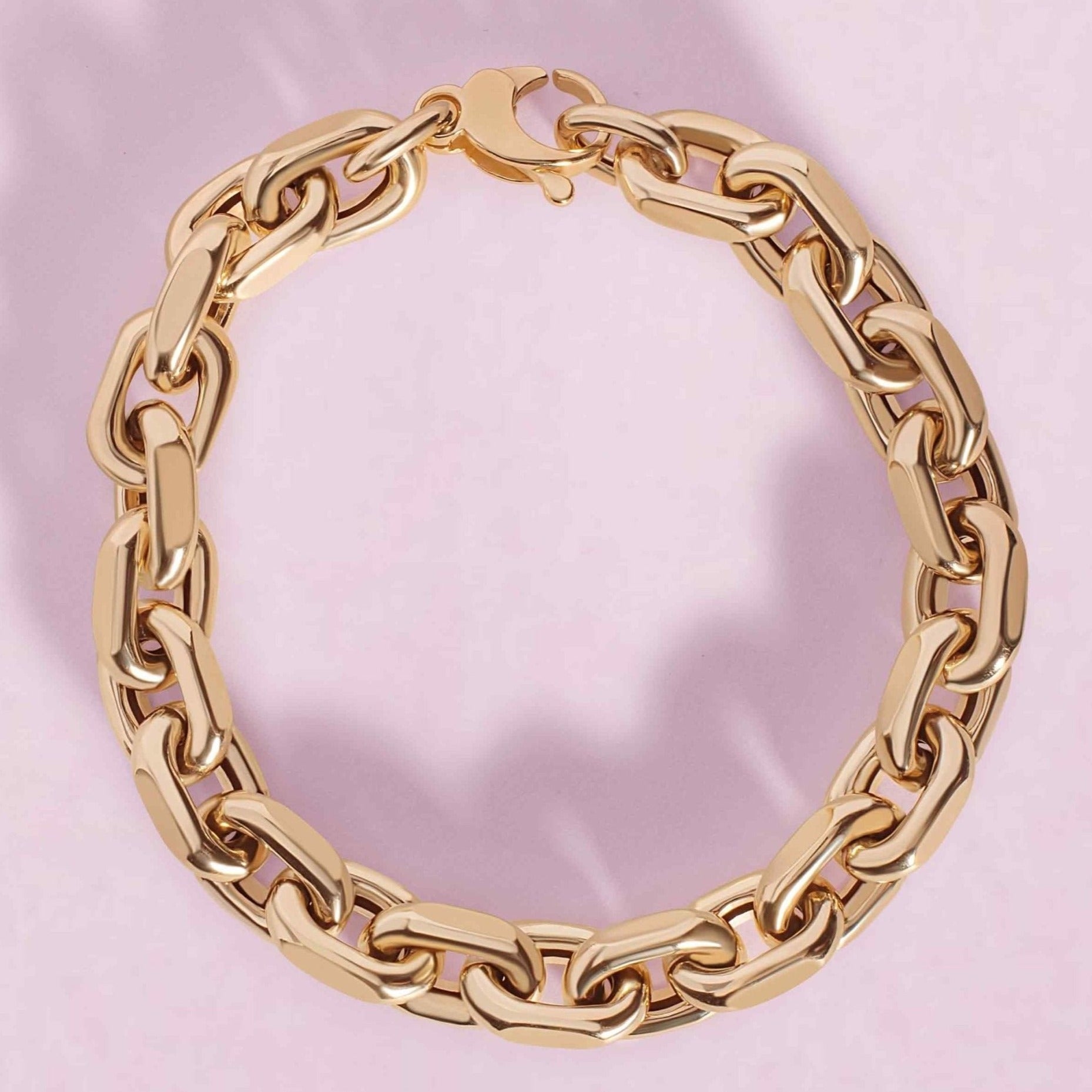 Gold Oval Pinched Link Bracelet - Sparkle Society