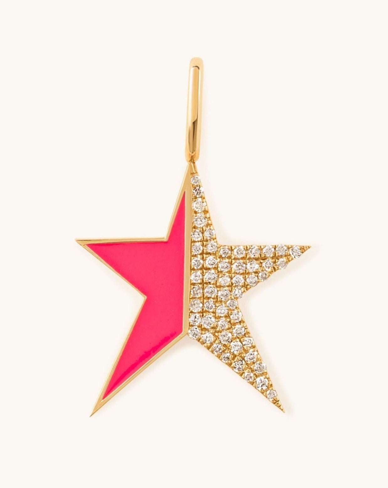 Half Enamel Half Diamond Star Charm - Sparkle Society