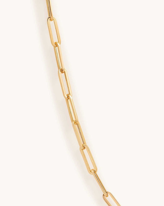 Hollow Gold Paper Clip Necklace - Sparkle Society