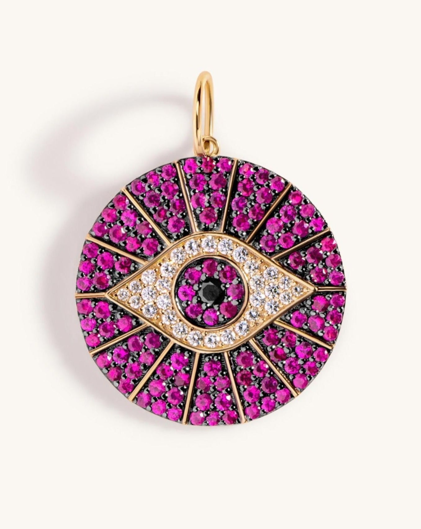 Jumbo Gemstone Evil Eye Necklace Charm - Sparkle Society