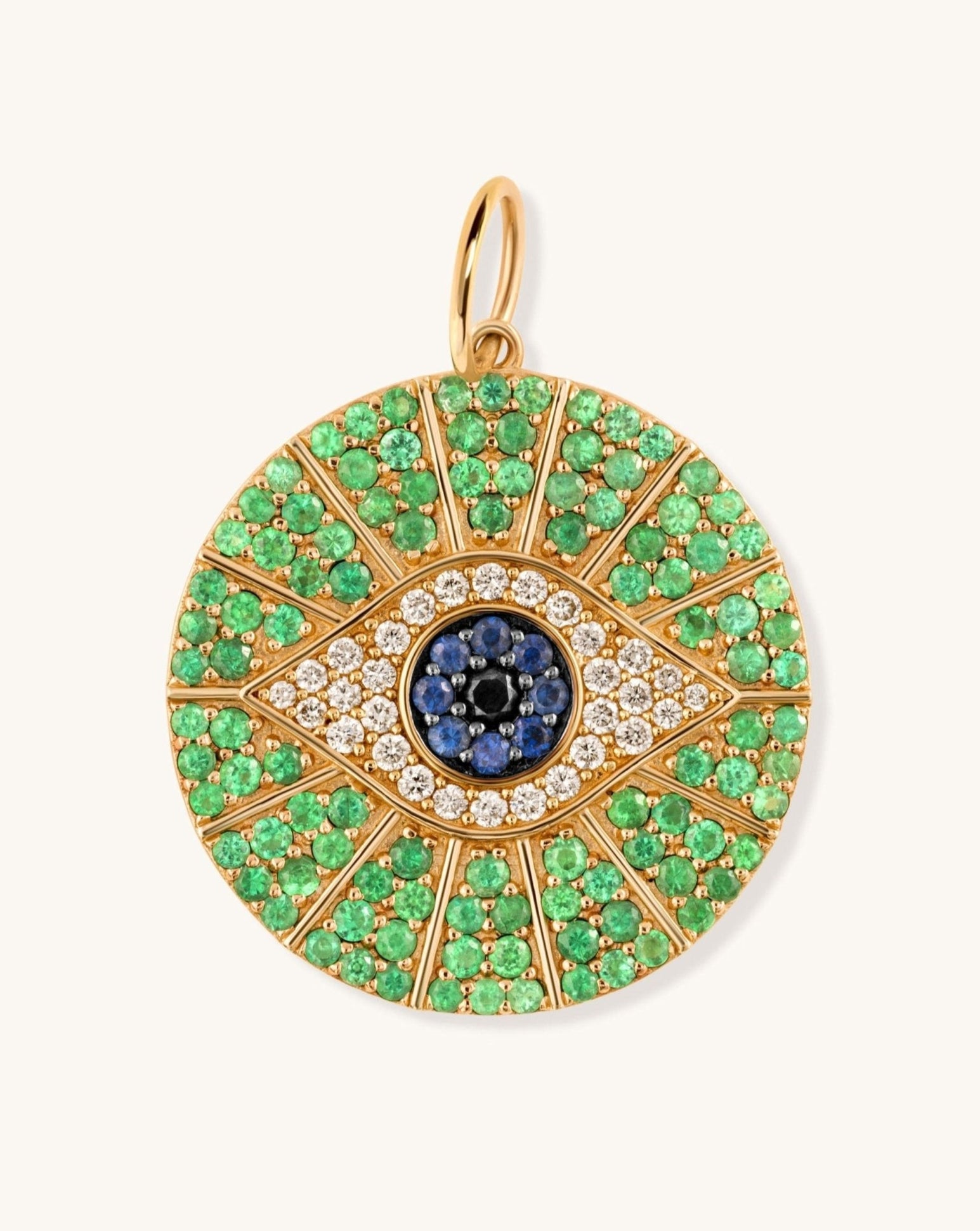 Jumbo Gemstone Evil Eye Necklace Charm - Sparkle Society