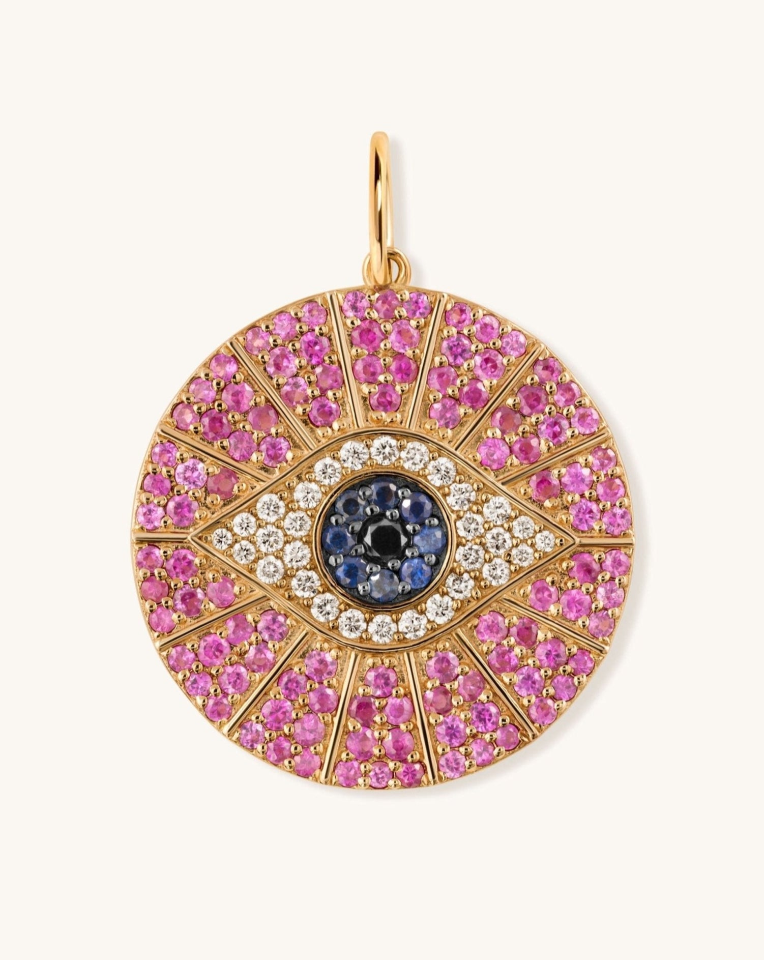 Jumbo Gemstone Evil Eye Necklace Charm - Sparkle Society