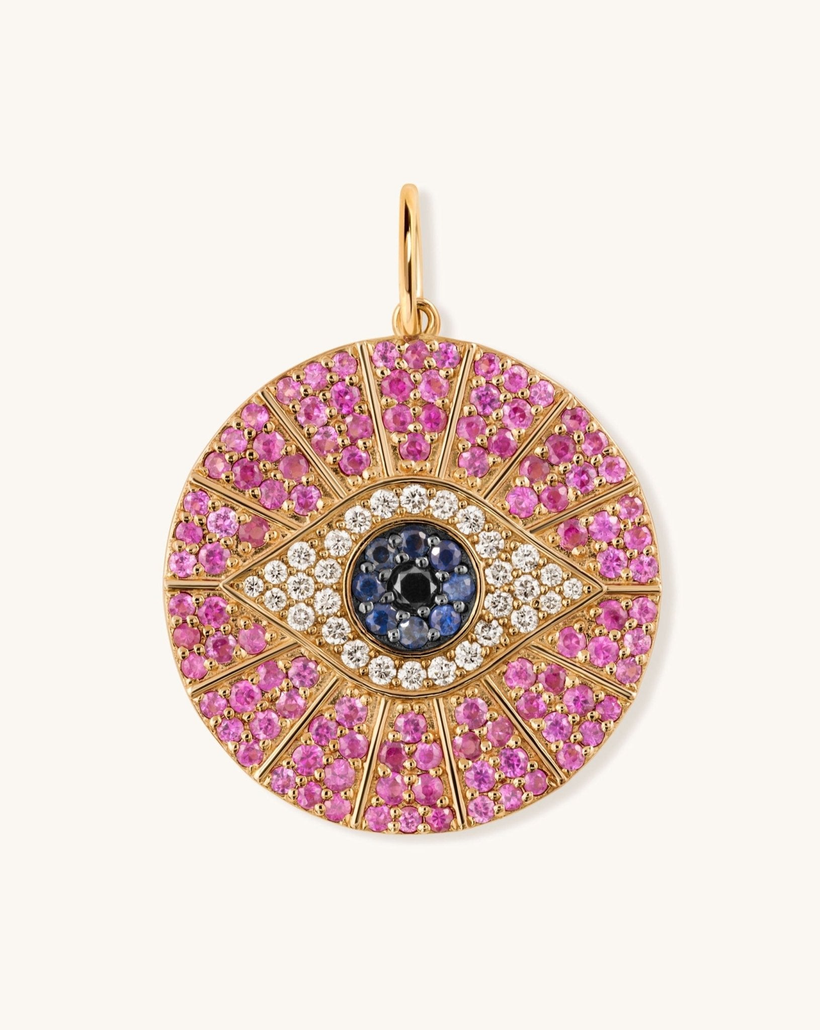 Jumbo Gemstone Evil Eye Necklace Charm - Sparkle Society