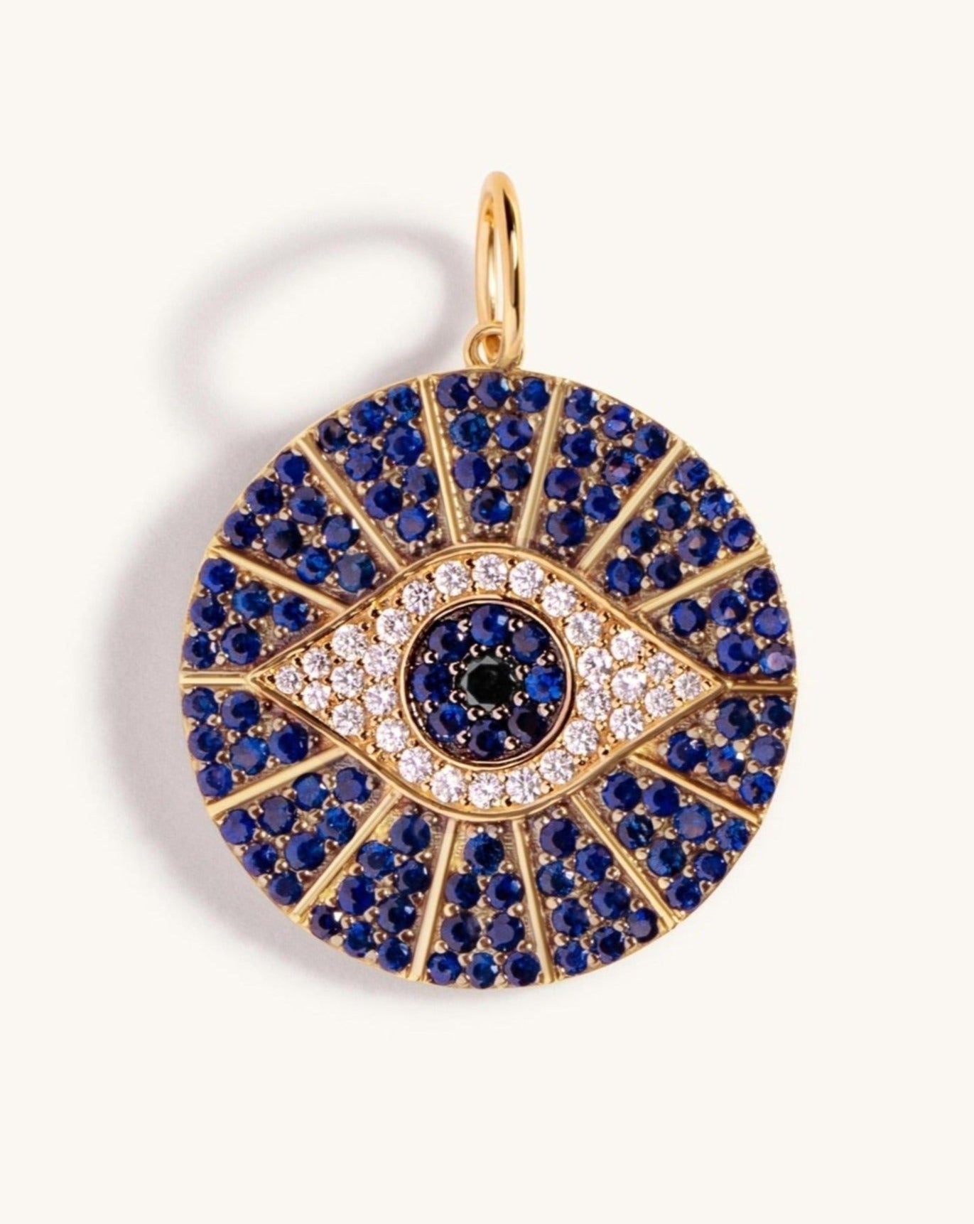 Jumbo Gemstone Evil Eye Necklace Charm - Sparkle Society