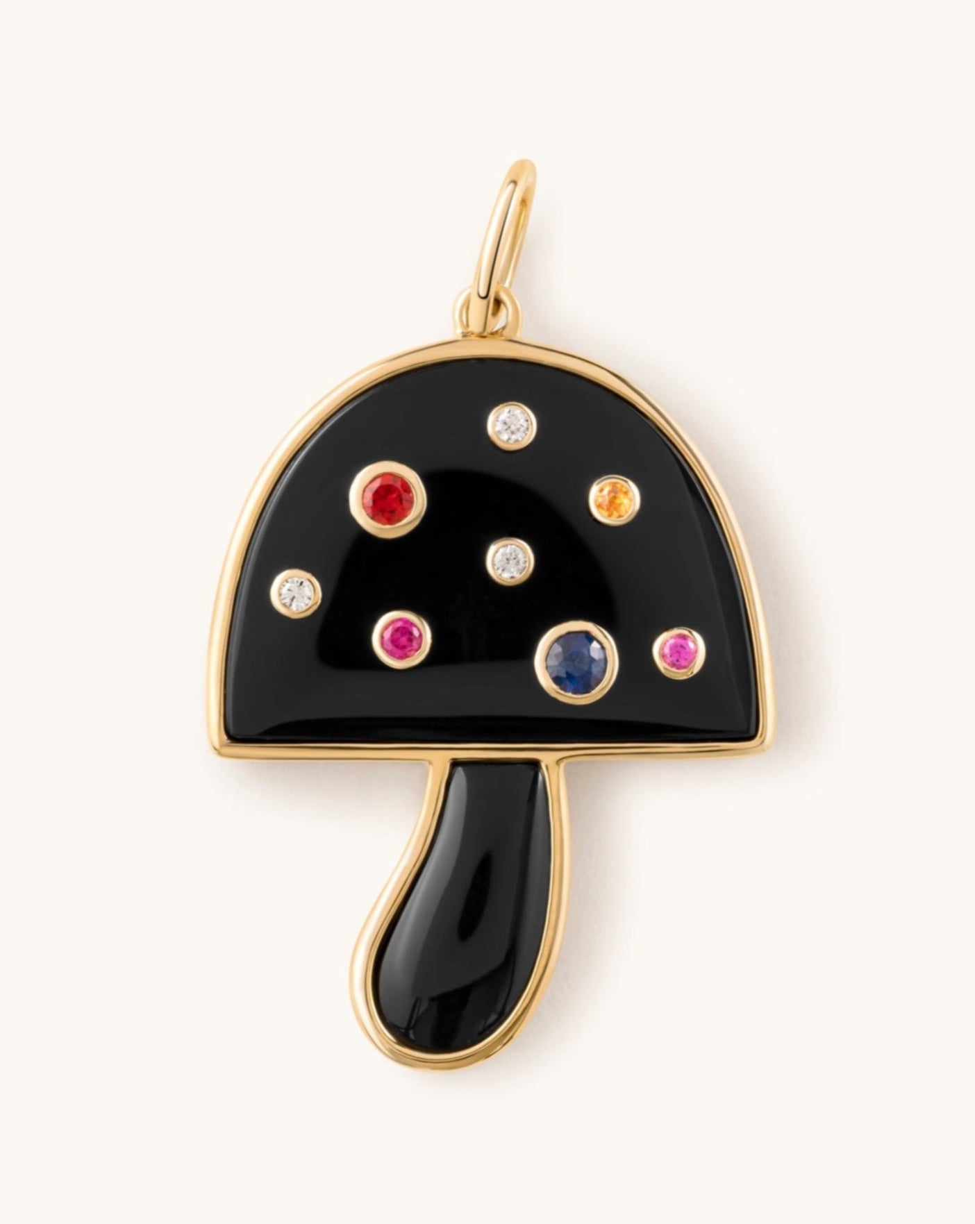 Jumbo Multi Gemstone Mushroom Necklace Charm - Sparkle Society