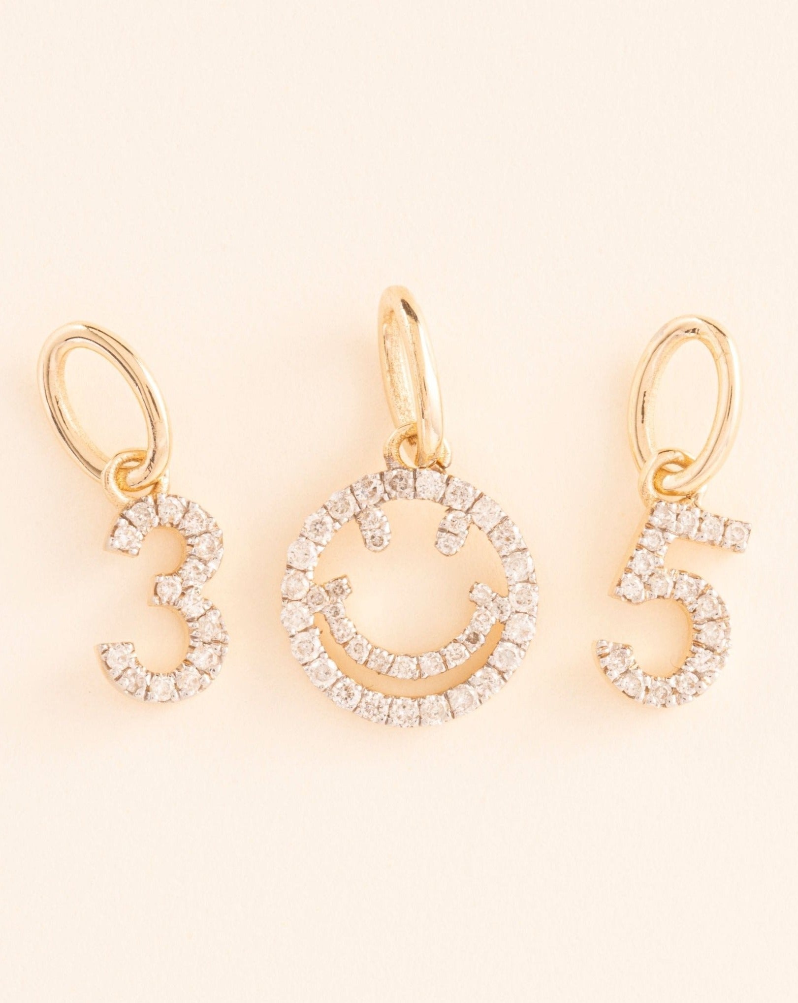 Mini Diamond Number Charm - Sparkle Society