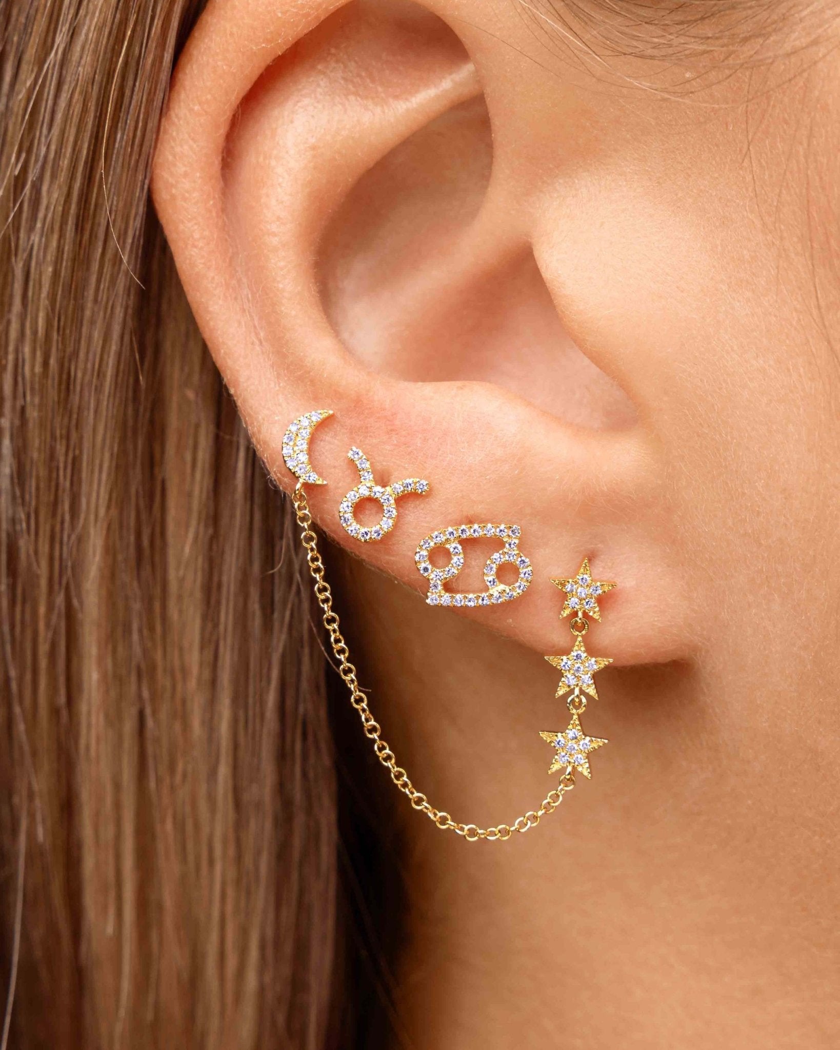 Mini Diamond Zodiac Studs - Sparkle Society