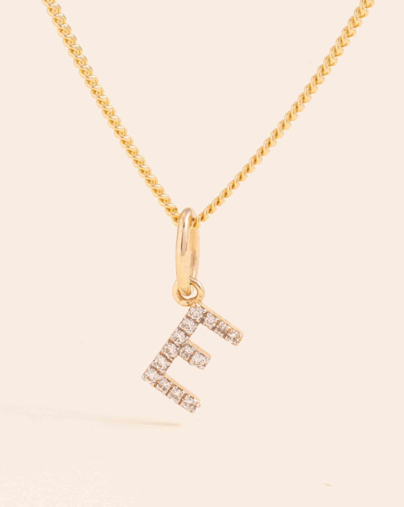 Mini Floating Diamond Initial Necklace Charm - Sparkle Society