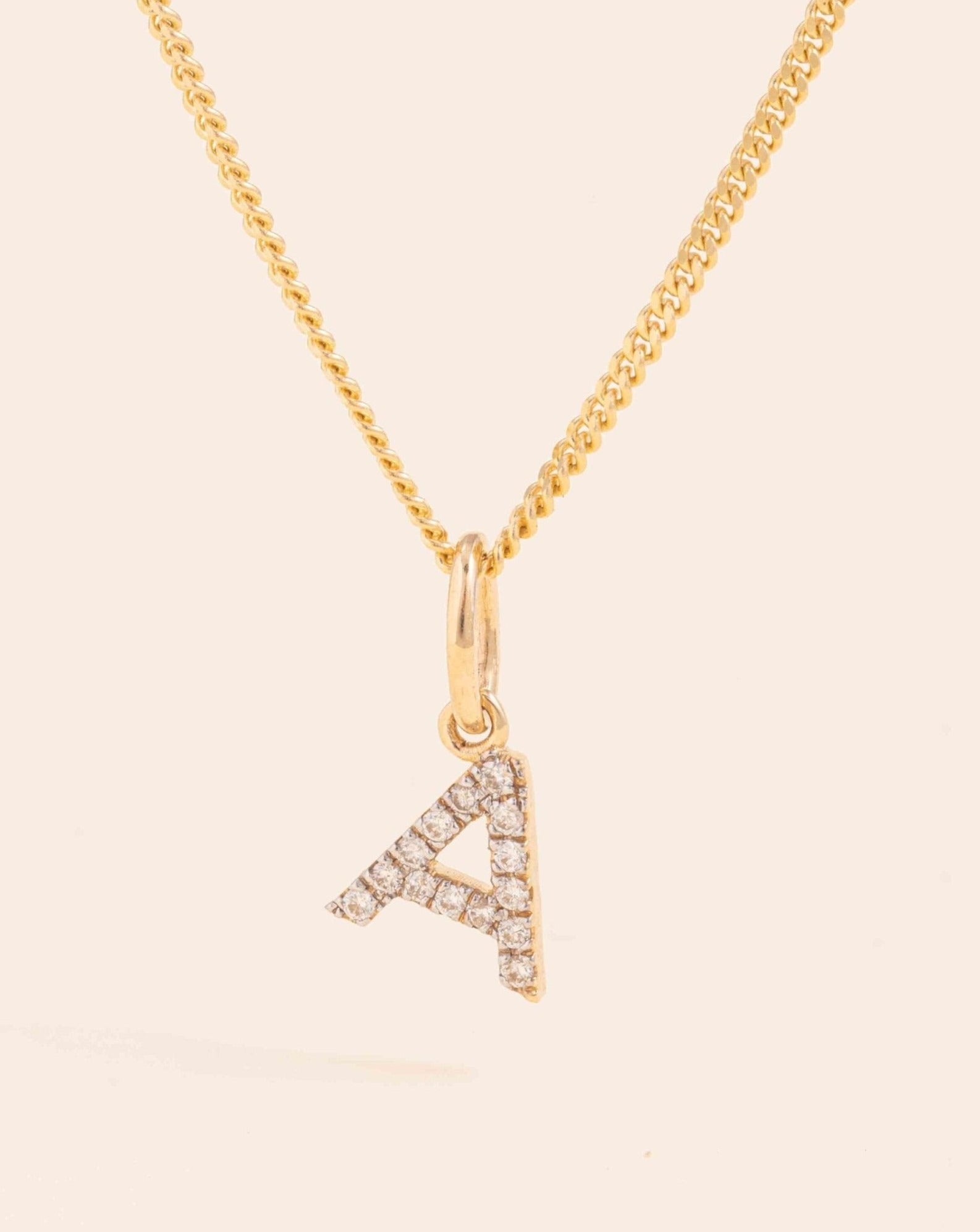 Mini Floating Diamond Initial Necklace Charm - Sparkle Society