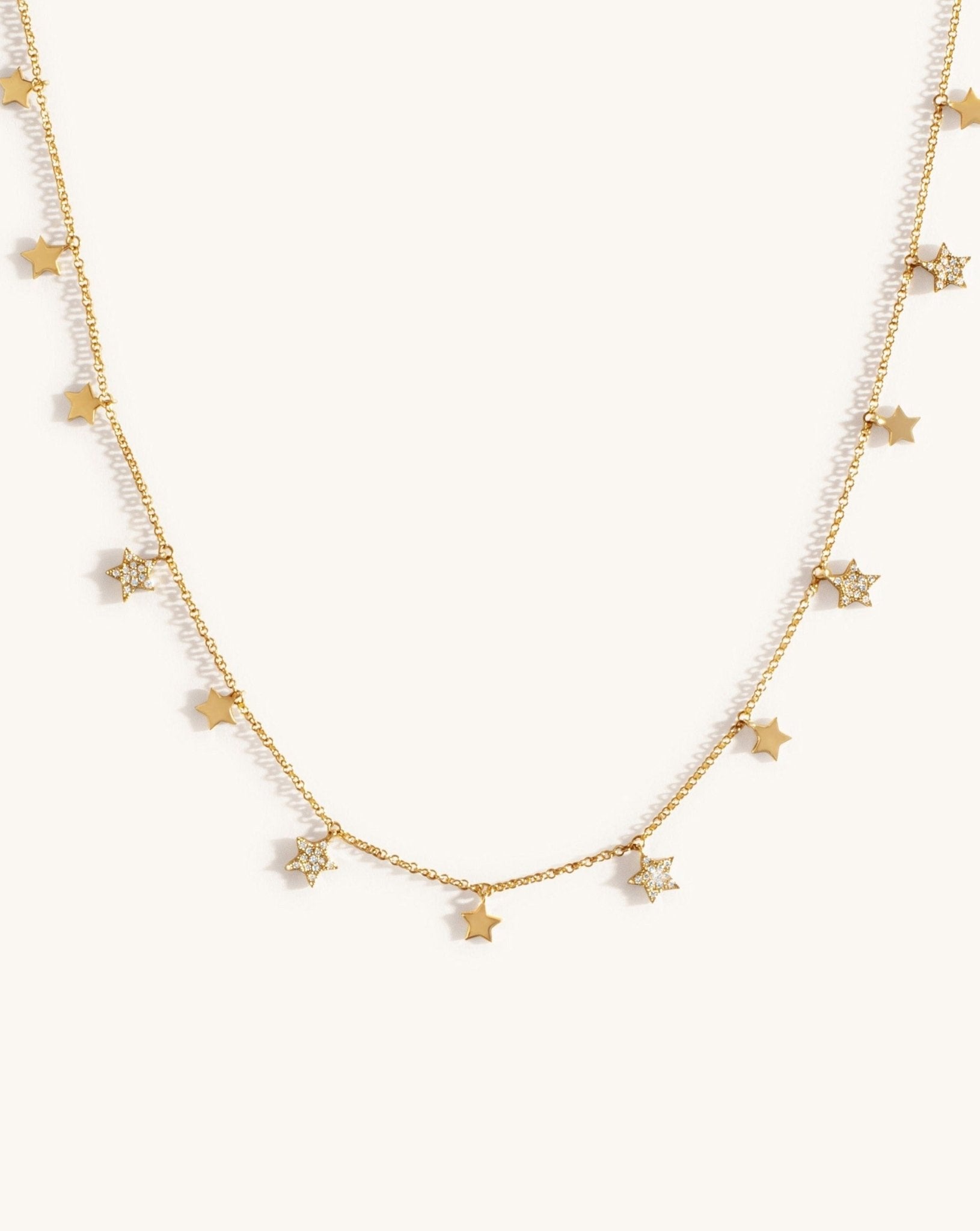 Multi Gold And Diamond Star Necklace - Sparkle Society