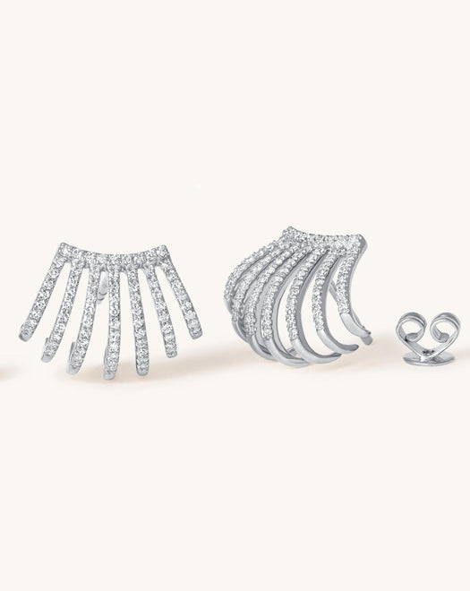 Pave Diamond Caged Studs - Sparkle Society