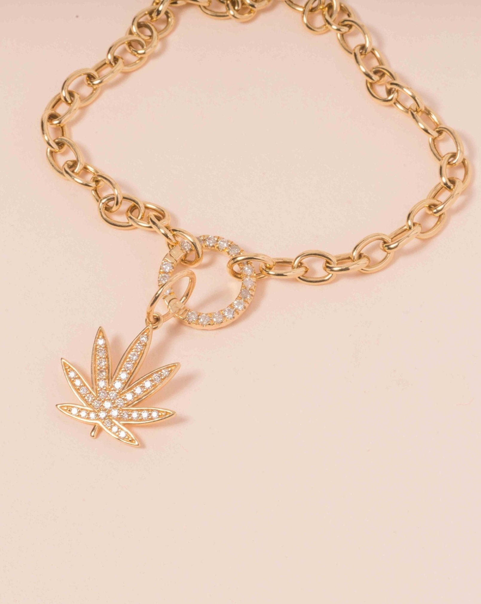 Pave Joy Leaf Necklace Charm - Sparkle Society