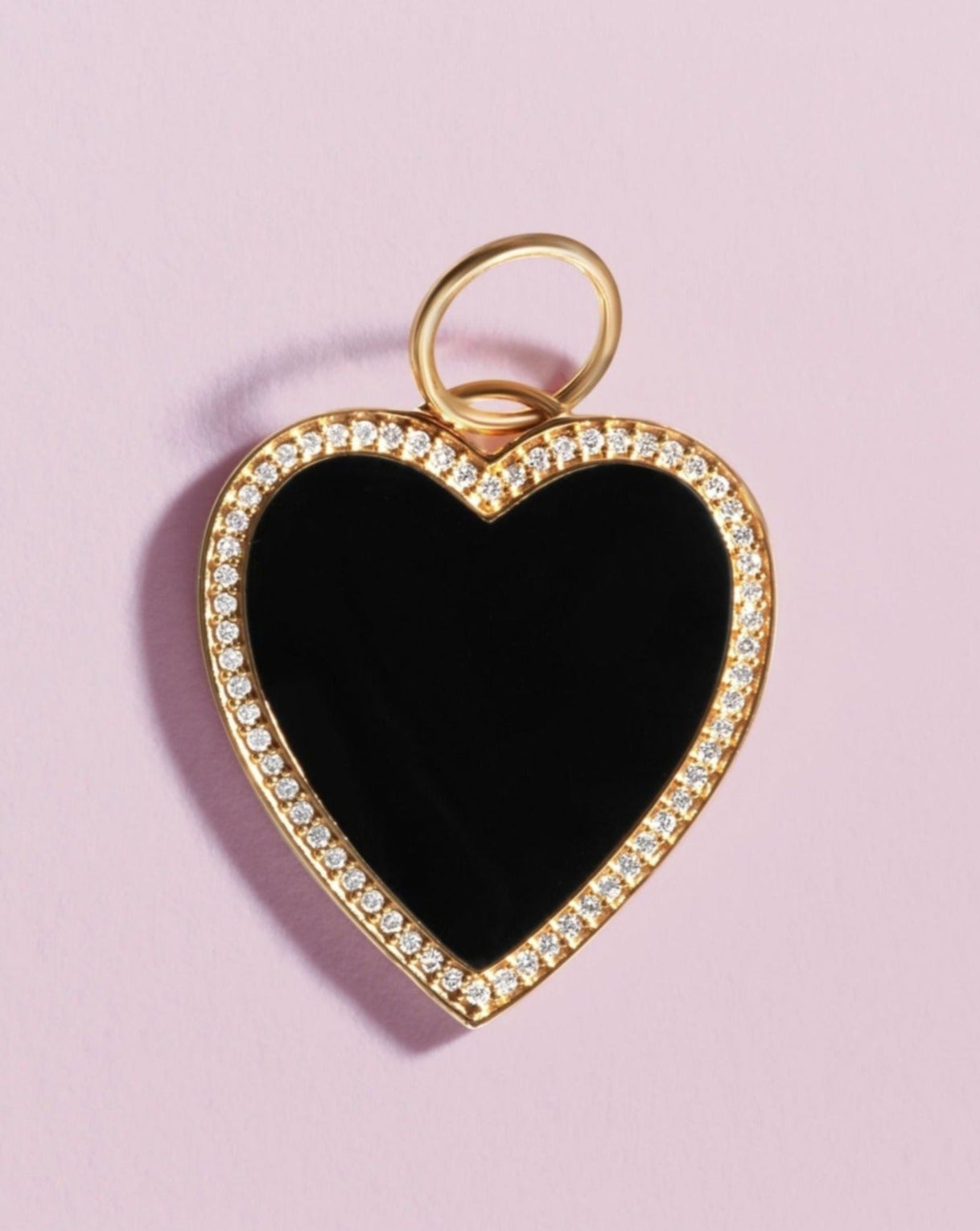 Perfect Pave Outline Gemstone Heart Necklace Charm - Sparkle Society