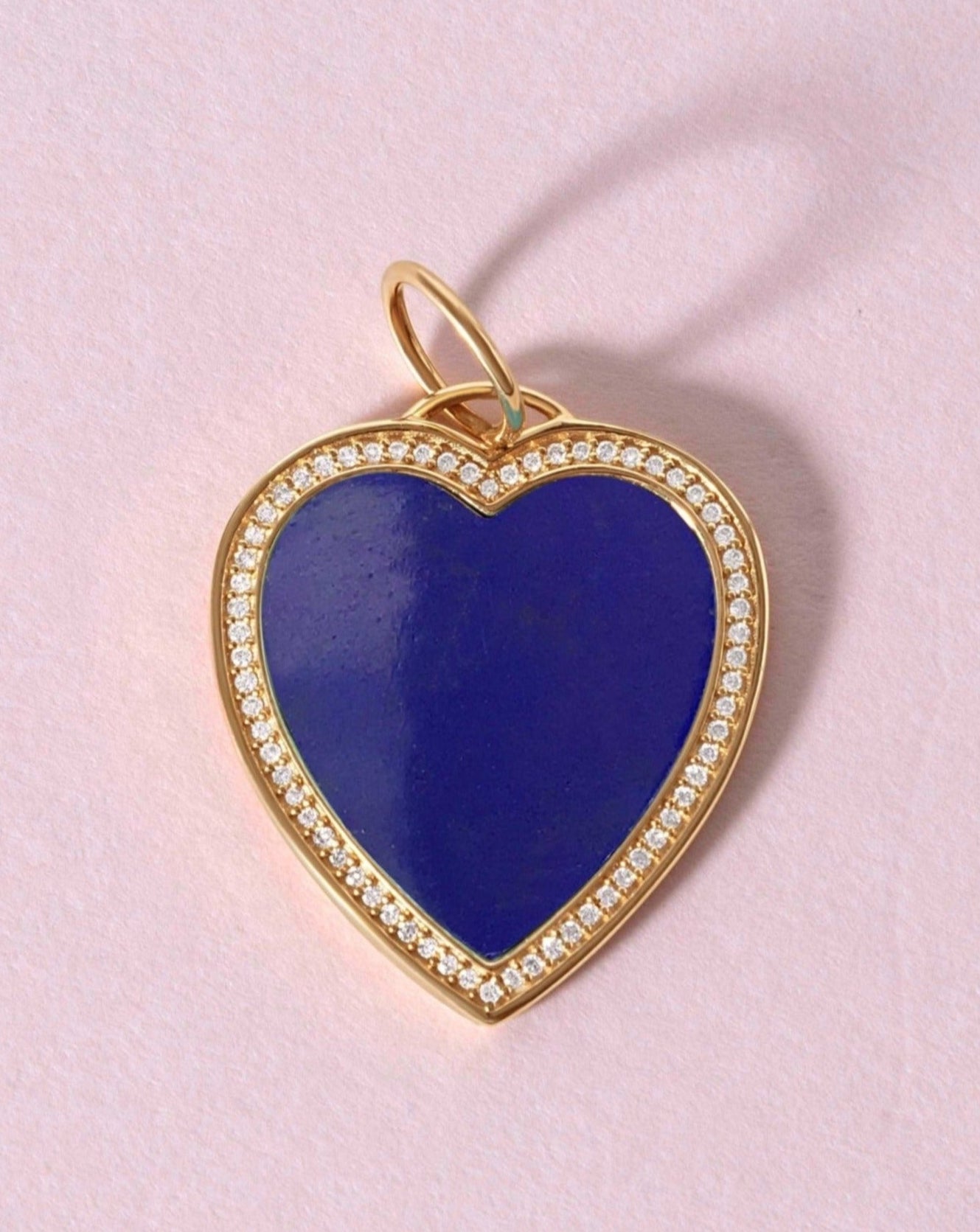 Perfect Pave Outline Gemstone Heart Necklace Charm - Sparkle Society