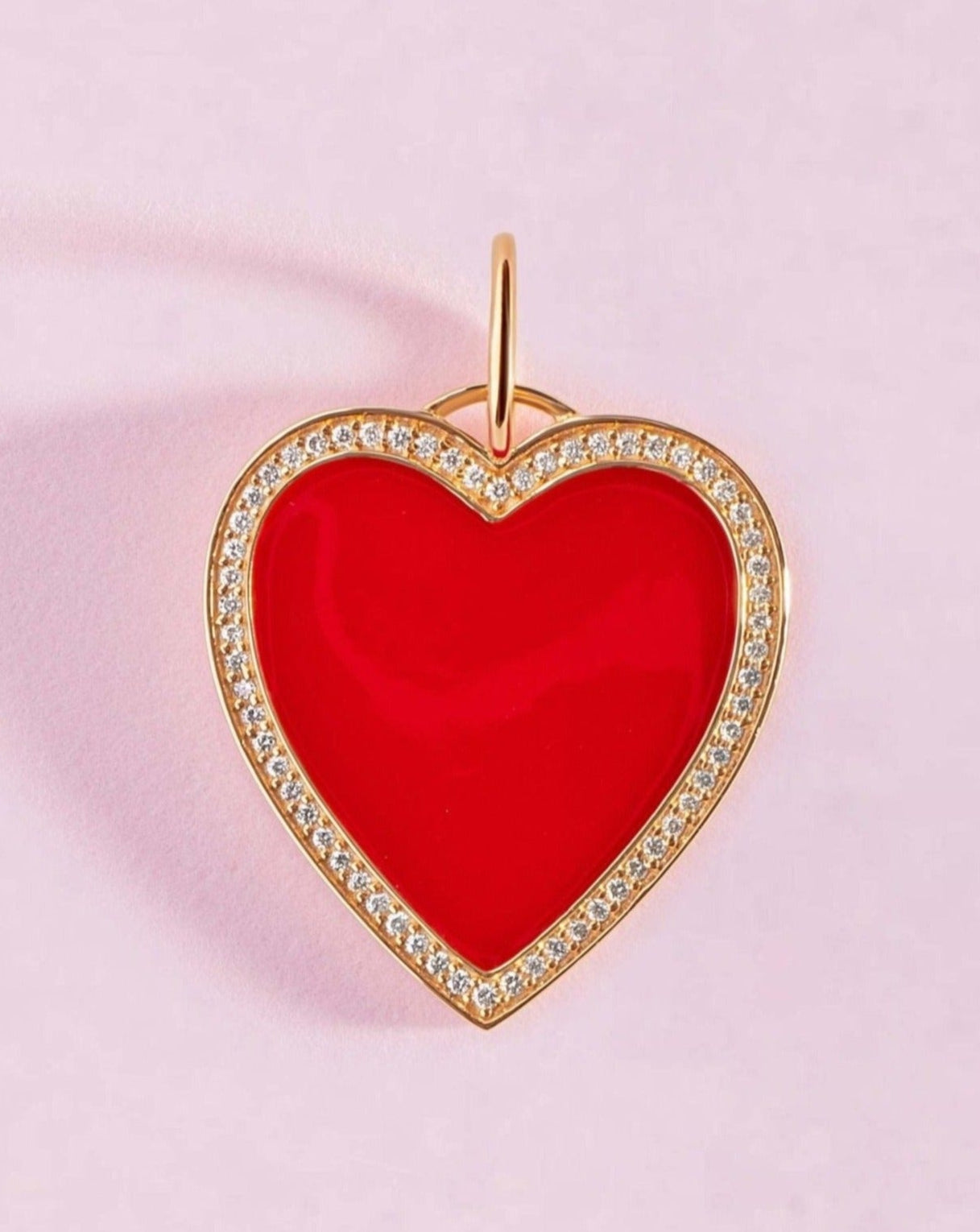 Perfect Pave Outline Gemstone Heart Necklace Charm - Sparkle Society