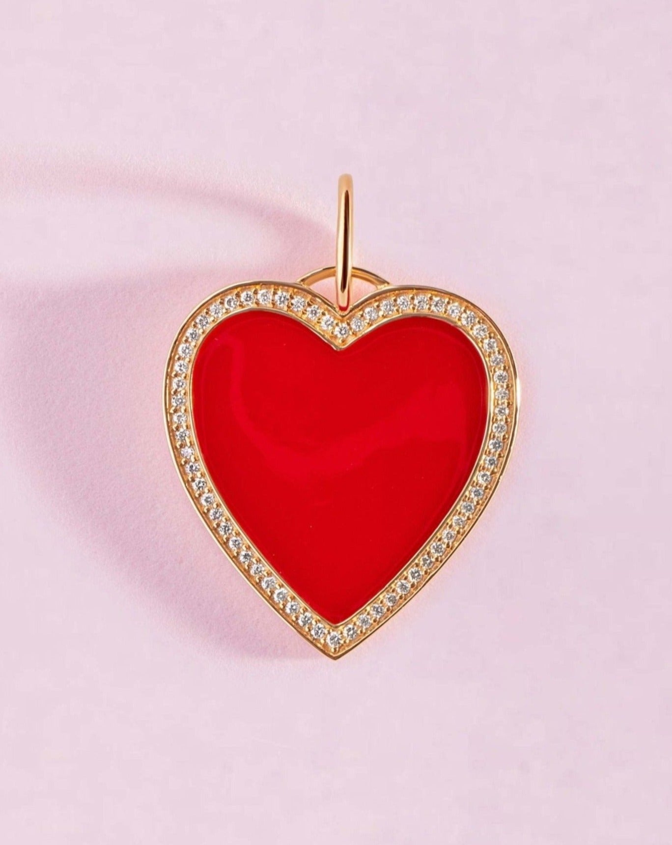 Perfect Pave Outline Gemstone Heart Necklace Charm - Sparkle Society