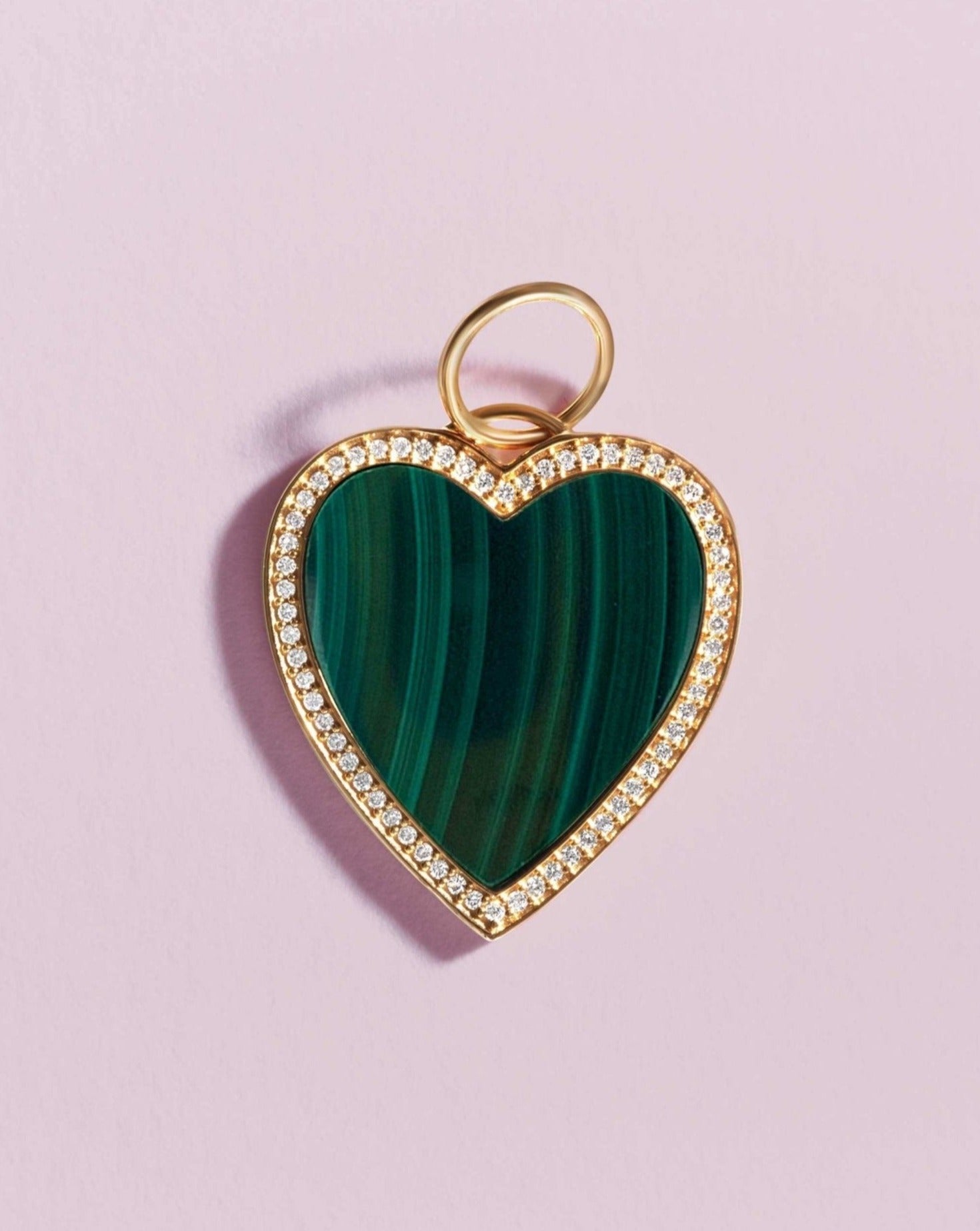 Perfect Pave Outline Gemstone Heart Necklace Charm - Sparkle Society