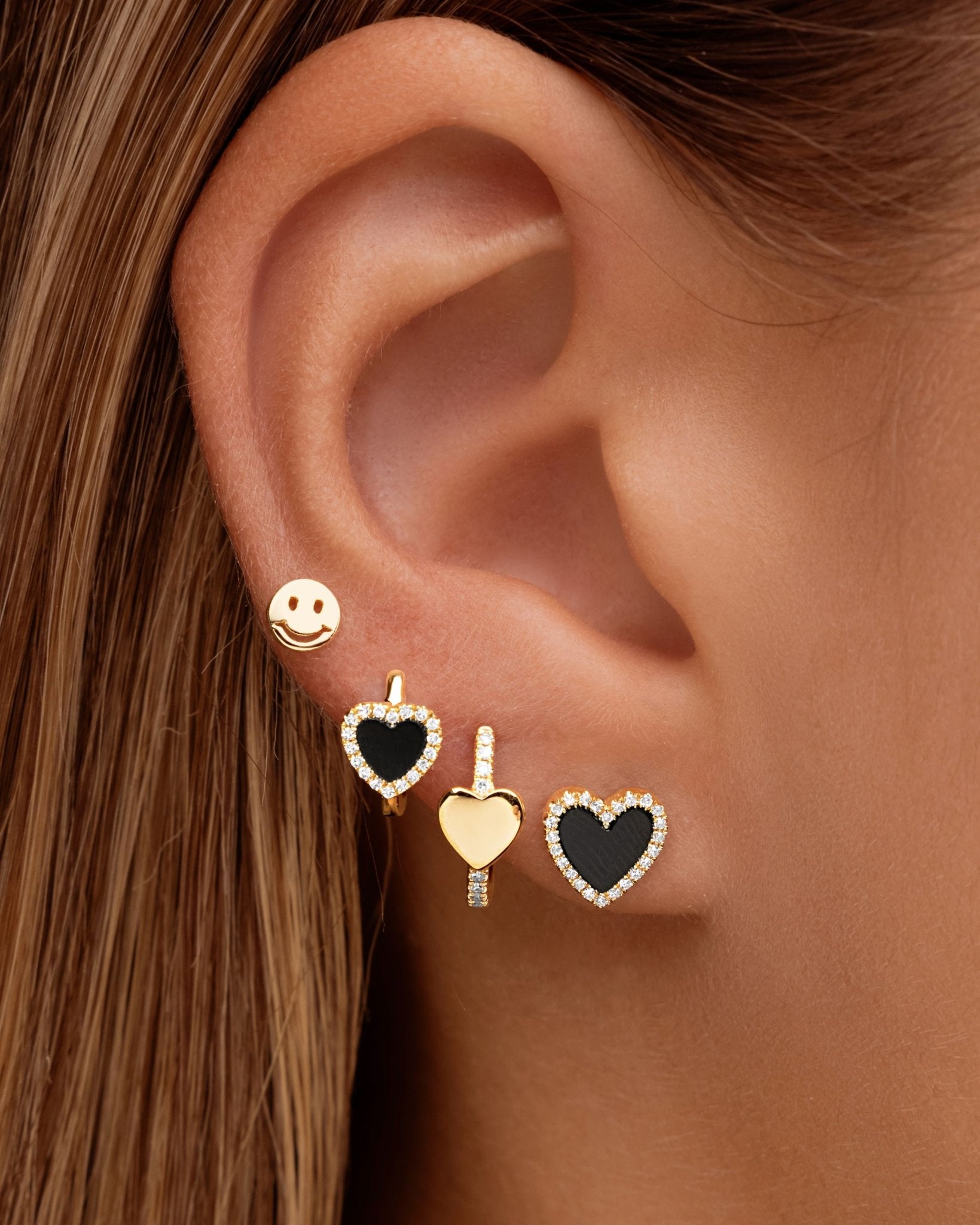 Perfect Pave Outline Gemstone Heart Studs - Sparkle Society