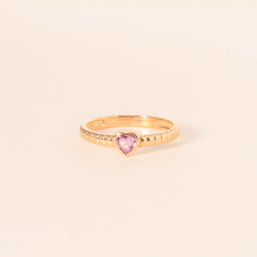 Pink Sapphire Heart Shape Radiant Band Ring - Sparkle Society