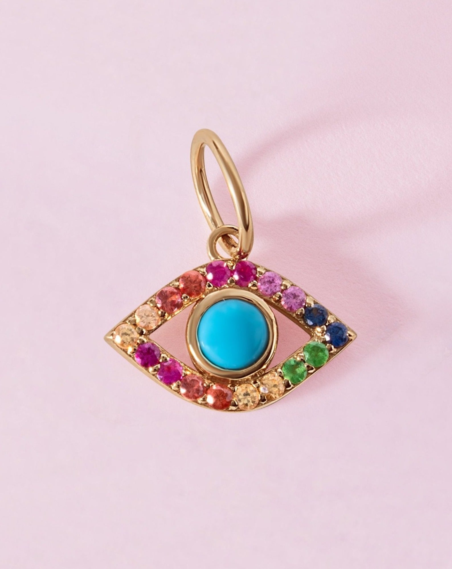 Rainbow Evil Eye Necklace Charm - Sparkle Society
