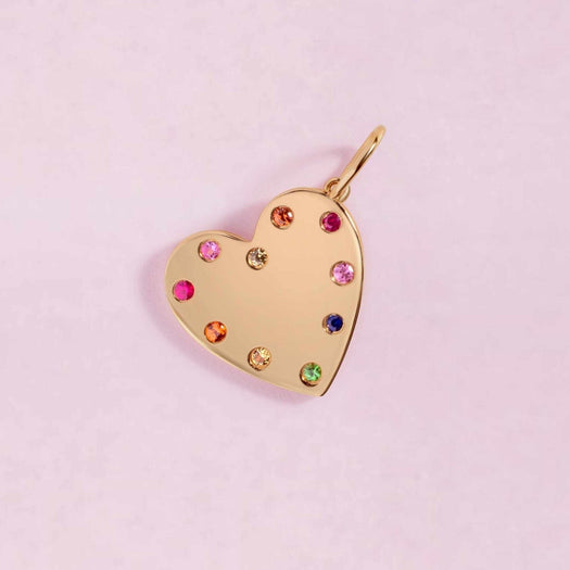 Rainbow Heart Necklace Charm - Eleonora Beracasa