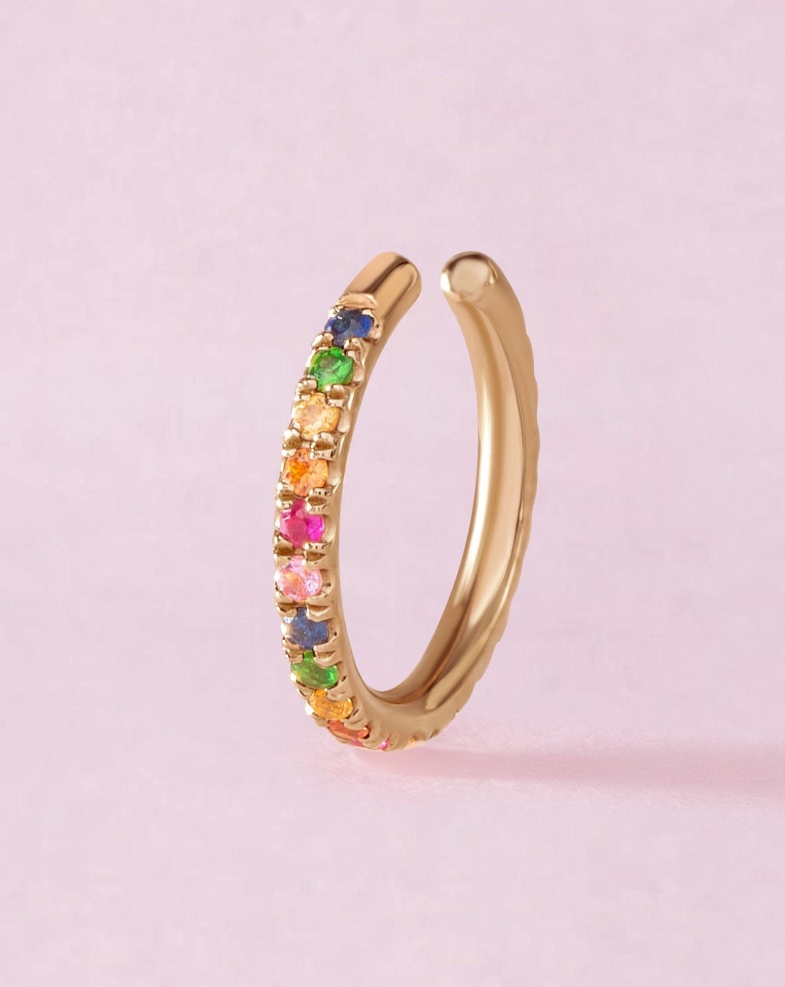 Slim Rainbow Ear Cuff - Sparkle Society