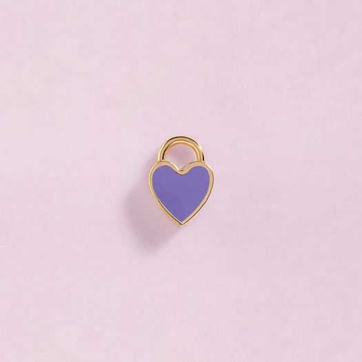 Slim Endless Gold Huggie + Enamel Heart Charm - Sparkle Society