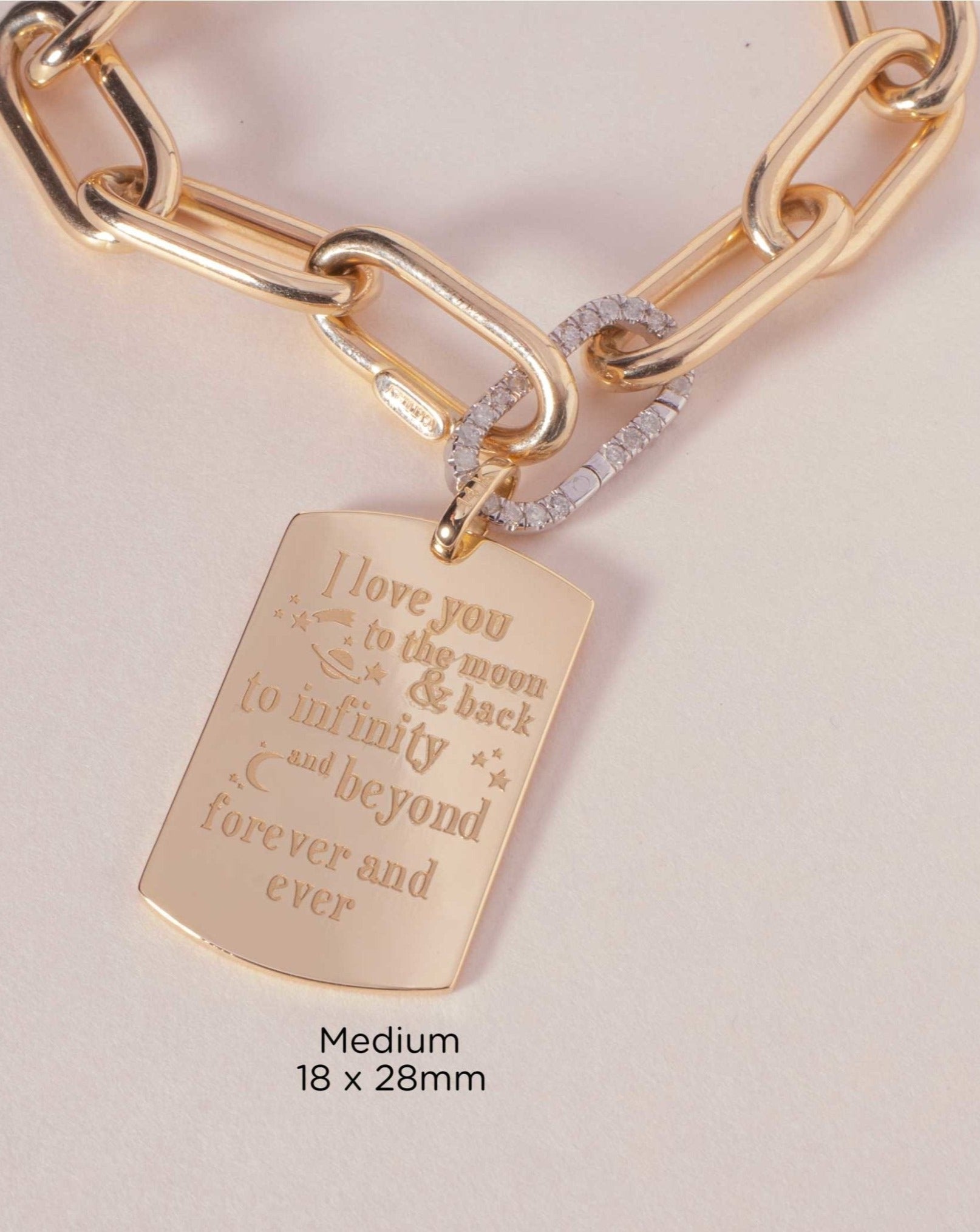 Engravable Solid Gold ID Tag - Sparkle Society