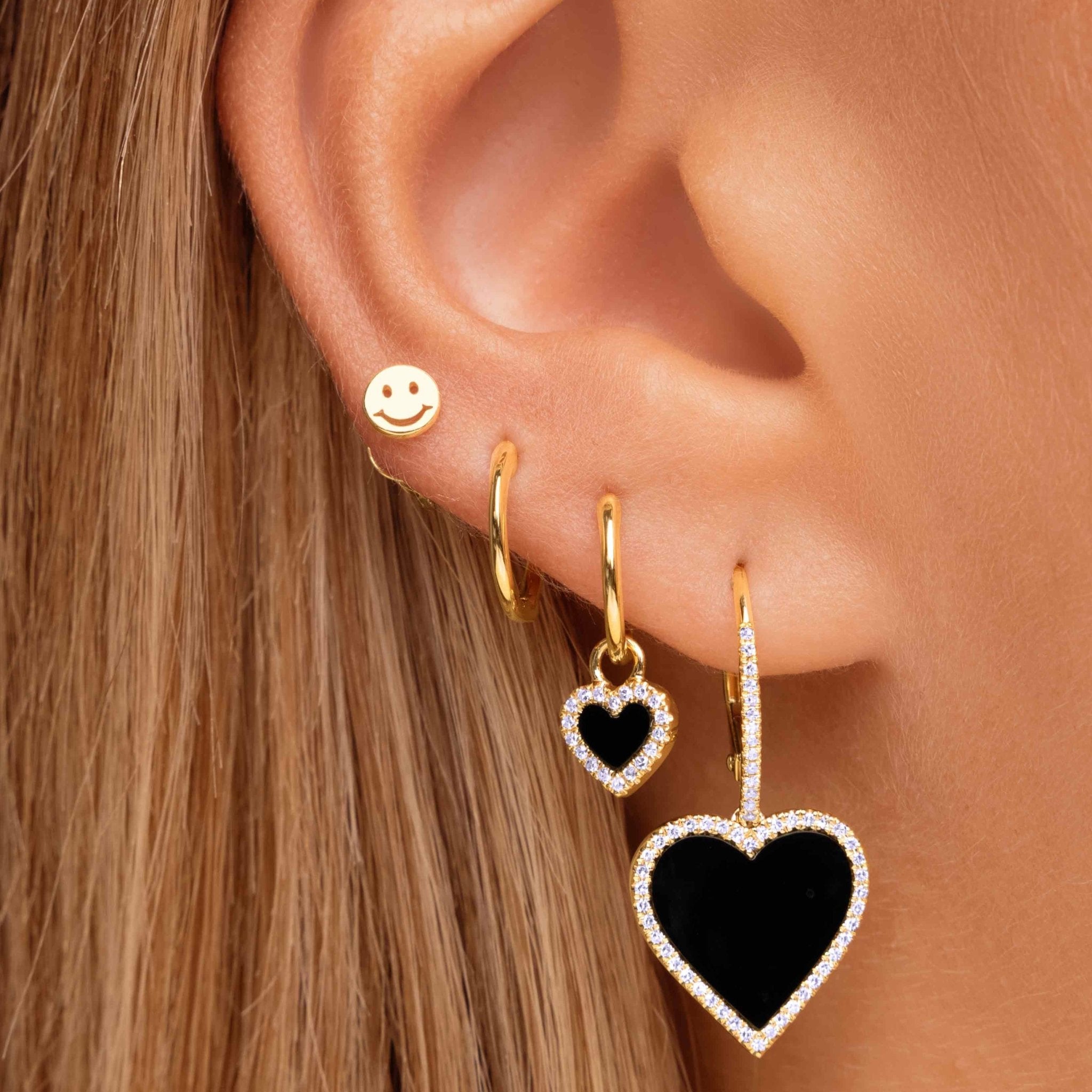 KIKICHIC | Smiley Face Screw Flat Back Stud Earrings Cartilage, Tragus,  Helix, Conch in Sterling Silver in 14k Gold