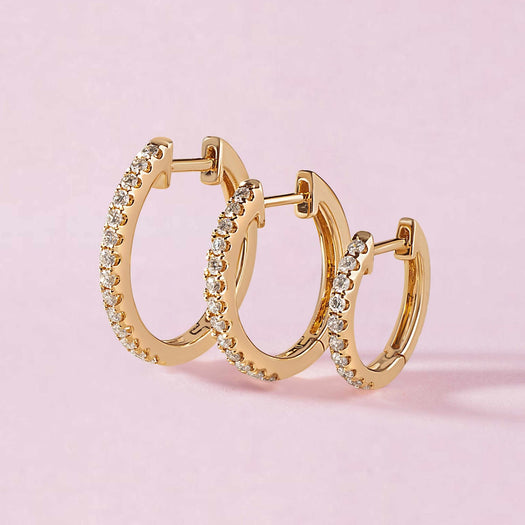 Slim Diamond Huggie Earrings - Sparkle Society