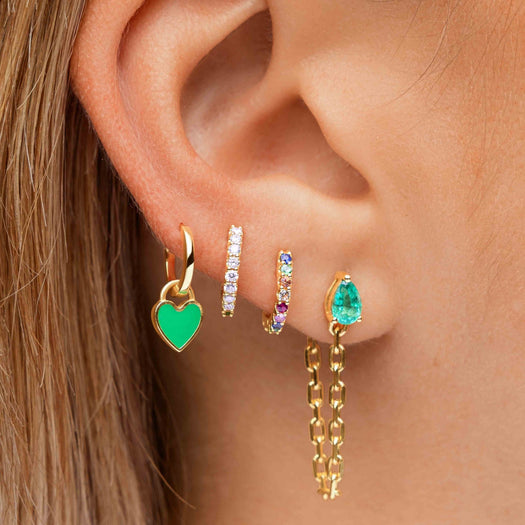 Tiny Enamel Heart Earring Charm - Sparkle Society