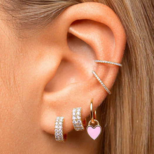 Tiny Enamel Heart Earring Charm - Sparkle Society