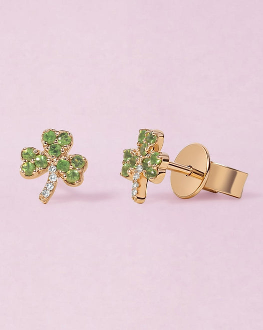 Gemstone Clover Studs - Sparkle Society