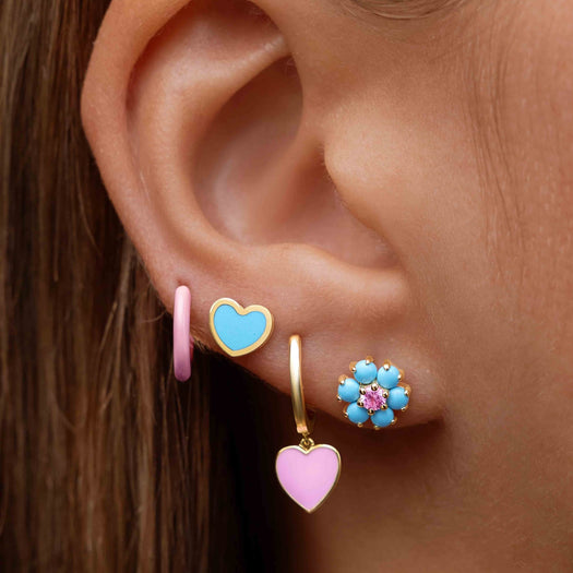 Perfect Turquoise Flower Studs - Sparkle Society