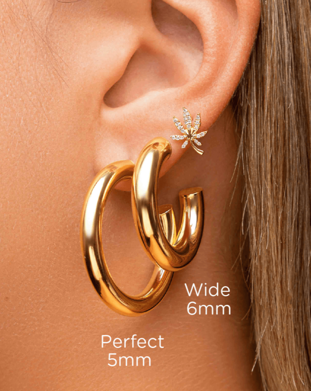 6mm Hollow Gold Tube Hoops - Sparkle Society